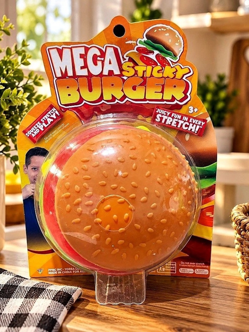 PPNC Inc Mega Sticky Burger Sticky Burger Sensory Toy NWT